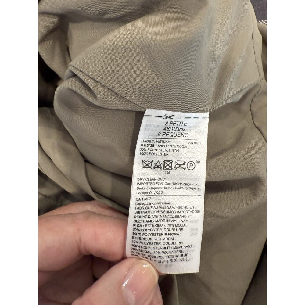 Banana republic trench coat dress 8 Petite Belted button front green normcore - Picture 9 of 11